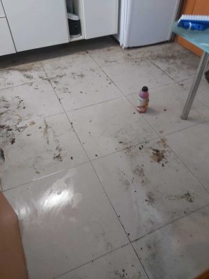 Serviço realizado em uma Limpeza Residencial - Foco nos Pisos(Porcelanato)