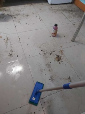 Serviço realizado em uma Limpeza Residencial - Foco nos Pisos(Porcelanato)